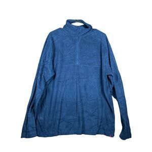 Woolrich Mens Sweater Navy Blue 1/4 Zip Long Sleeve Soft 100% Polyester XL